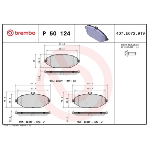 Placute frana Mercedes Clasa C (W205) 07.13-02.23, Clasa C Convertible (A205) 06.16-04.23, Clasa C Coupe (C205) 10.15-04.23, Clasa C T-Model (S205) 09.14-02.23, Cls (C257) 12.17-, Clasa E (W213) 01.16-, Clasa E All-Terrain (S213) 01.17-10.23, Clasa E Conv