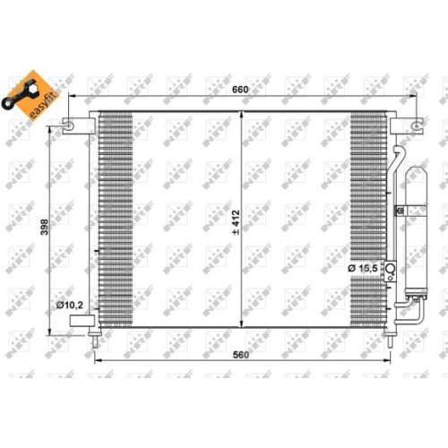 Condensator climatizare, Radiator clima Chevrolet Aveo Limuzina (T250, T255), Kalos; Daewoo Kalos (Klas) Nrf 35766