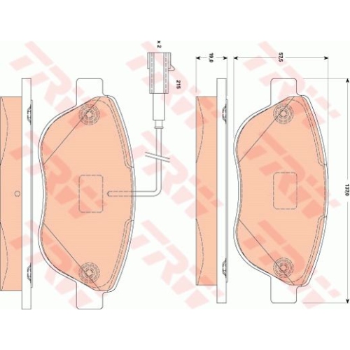 Set placute frana Trw GDB1829, parte montare : punte fata