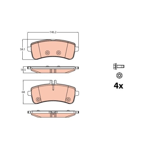 TRW set placute frana,frana disc