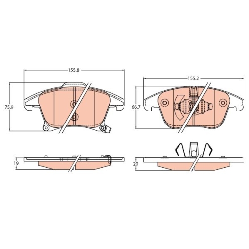 TRW set placute frana,frana disc