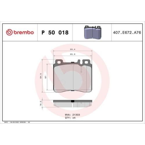 Placute frana Mercedes Clasa S (W140) 02.91-10.98, Clasa S Coupe (C140) 07.92-12.99, Fata, BREMBO