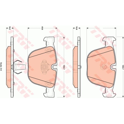 Placute frana Bmw X5 (E70), 02.2006-06.2013, X6 (E71, E72), 06.2007-06.2014, TRW