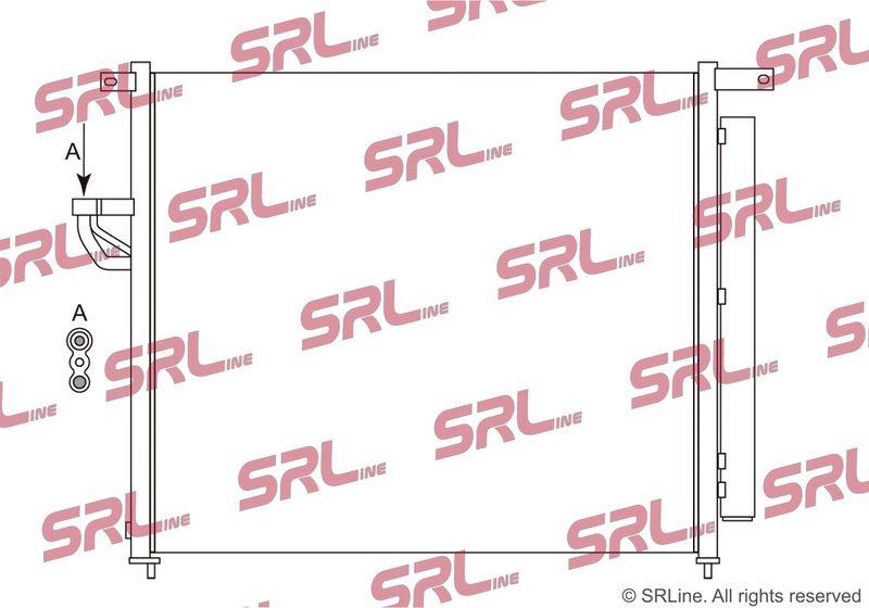 Condensator climatizare AC Ford Ranger 11-22, motor: 2.2 TDCI, 3.2 TDCI, Condensator cu uscator integrat , 645(595)x535(520)x12, SRLine, miez si rezervor din aluminiu brazat, 5139233; 5264360