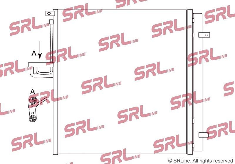 Condensator climatizare AC Ford Ranger 11-22, motor: 2.0 Ecoblue, 2.3 Ecoboost, Condensator cu uscator integrat , 580(540)x598x16, SRLine, miez si rezervor din aluminiu brazat, JB3B19710AA; JB3B-19710AA