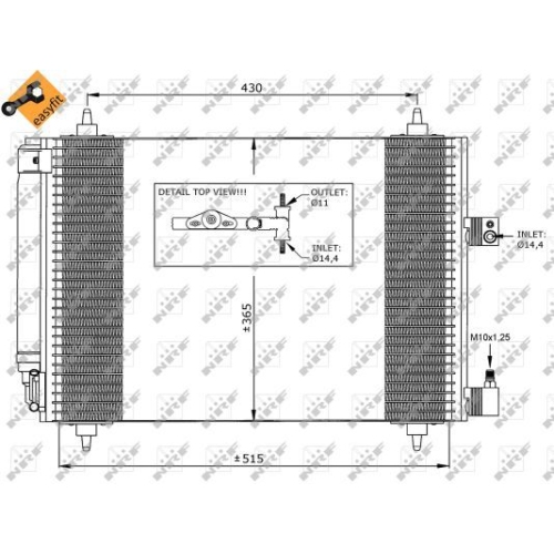 Condensator climatizare, Radiator clima Citroen C5 2 (Rc), C5 3 (Rd), C6 (Td); Peugeot 407 (6d) Nrf 35649