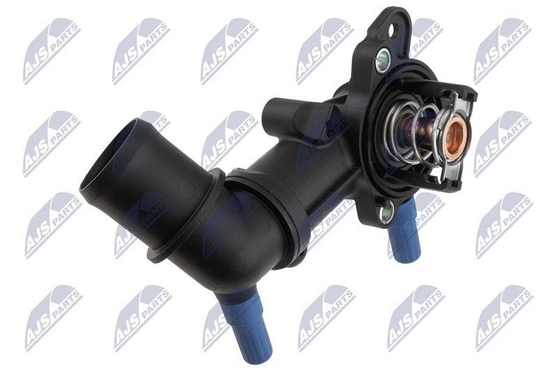 Termostat cu carcasa Diesel Fiat Ducato 1.3 / 1.6 / 2.0 2009-, 500L/X 1.3 / 1.6 2012-, Tipo 1.3 / 1.6 2016-, Alfa Romeo Giulietta 1.6 / 2.0 2015-, Tonale 1.6 2022-, Jeep Compass 1.6 2021-, Renegade 1.6 / 2.0 2024-; 46336921; NTY, aftermarket