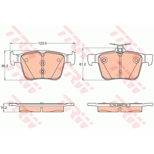 Set placute frana spate TRW, Vw Touran, Tiguan, Passat, Golf 7, Golf 8; T-ROC Arteon, Skoda Superb Kodiaq, Karoq, Octavia 2020-; Seat Leon 2012-, Ateca, Audi Tt, Q2 2016-, A3 2012-2020, A3, 2020-, Cuprea Formentor Leon