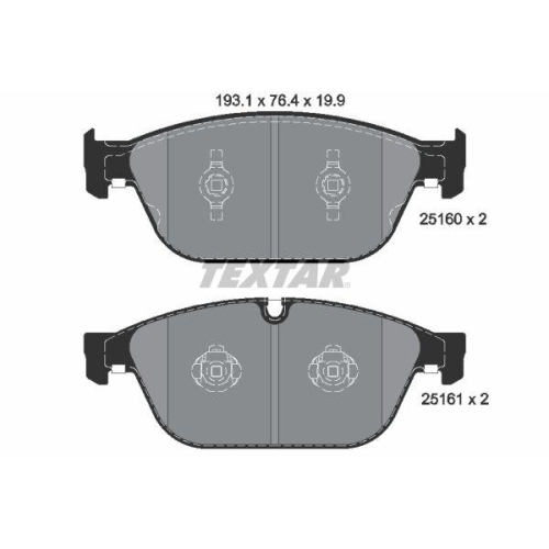 Placute frana Audi A8 D4 (4h2 4h8 4hc 4hl) 11.09-01.18, Q5 (8rb) 11.08-12.17, Q5 Van (8rb) 11.08-12.17, Fata, TEXTAR