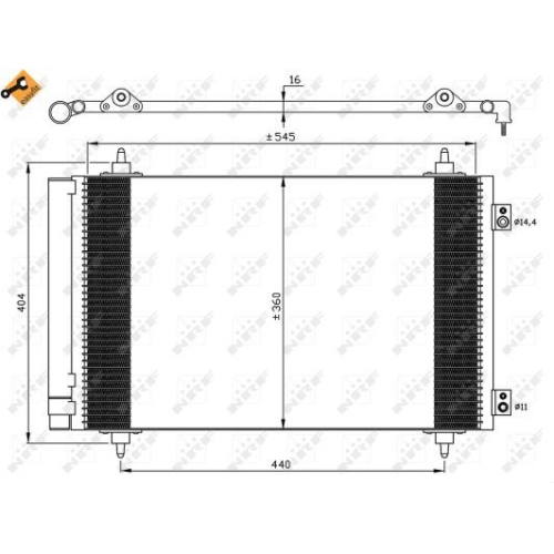 Condensator climatizare, Radiator clima Citroen C8 (Ea, Eb), Jumpy; Fiat Scudo (272, 270), Ulysse (179ax); Lancia Phedra (179); Peugeot 807 (E), Expert Tepee (Vf3v) Nrf 35844