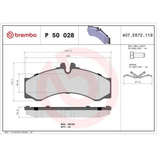 Placute frana Mercedes Sprinter 4-T Box (B904), Sprinter 4-T Bus (B904), Sprinter 4-T (B904), Sprinter Classic 3,5-T Box (B909), Sprinter Classic 4,6-T Autobus (B909), Sprinter Classic 4,6-T Box (B909), Vario Box (B667, Vario (B670; Vw Lt 28-46 2 Platform