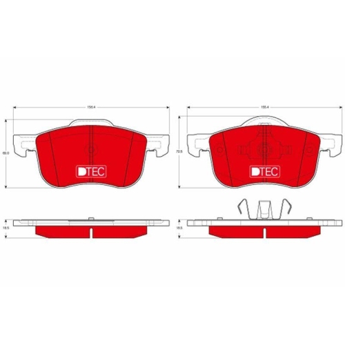 Placute frana Volvo S60 1 (384), S70 (874), S80 1 (184), V70 1 (875, V70 2 (285), Xc70 1 Cross Country (295), punte fata, nu este pregatit pentru senzor uzura; TRW