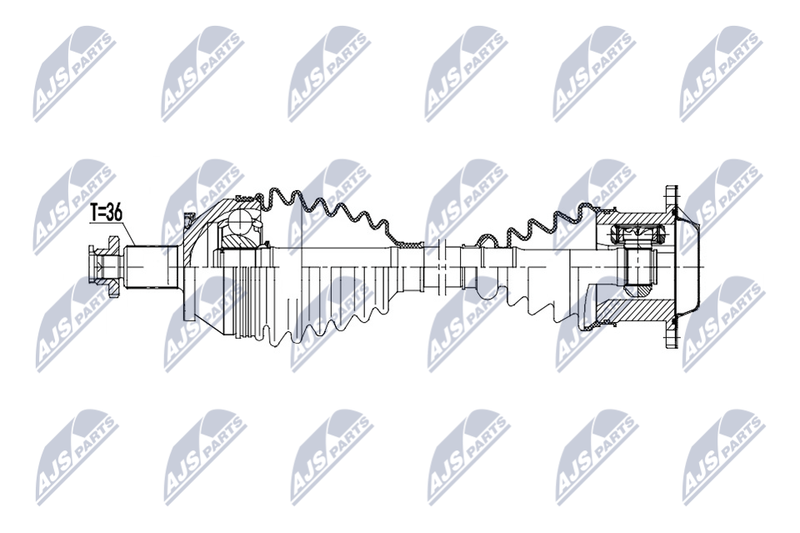 Planetara VW Polo 1.0 TSI 2014-; Skoda Fabia III 1.0 TSI 2014-, Rapid 1.0 TSI 2017-; Seat Ibiza 1.0 TSI 2015-; Audi A1 1.04 TFSi 2015-; partea stanga, cutie viteze automata 7DSG; 6C0407271AB; NTY, aftermarket