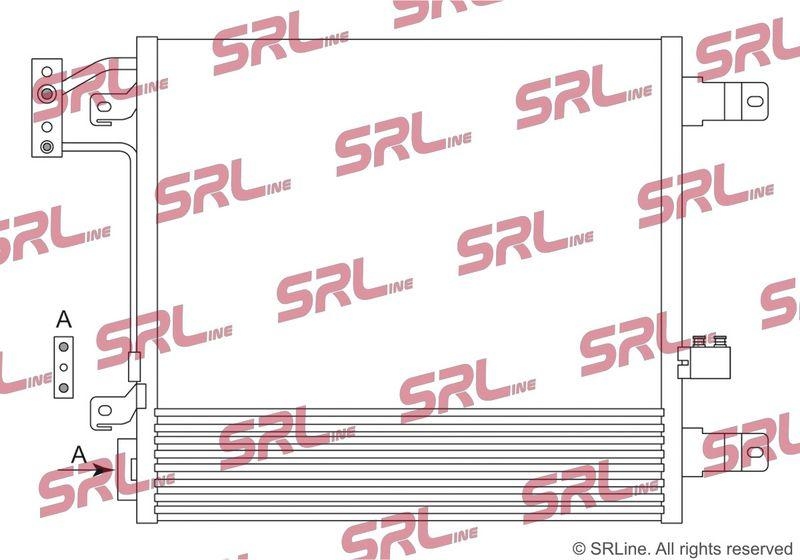 Condensator climatizare AC Jeep Wrangler 07-18, motor: 2.8 CRD, 3.8 V6, Condensator cu racitor ulei integrat in cutie viteze, 510(470)x450x16, SRLine, miez si rezervor din aluminiu brazat, 55056631AA; 55056635AA