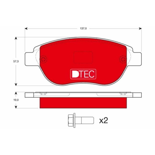 Placute frana Citroen Berlingo (M), C3 1 (Fc), C4 Coupe (La), C4 1 (Lc), Xsara (N1), Fiat Idea (350), Peugeot 1007 (Km), 207 (Wa), 307 (3a/C), Partner (5), punte fata, TRW