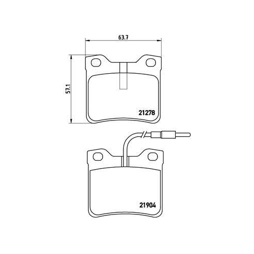 Placute frana Mercedes V-Class (638/2) 02.96-07.03, Vito Box (W638) 03.97-07.03, Vito Bus (W638) 02.96-07.03; Peugeot 406 Coupe (8c) 03.97-02.05, 605 (6b) 06.89-09.99, Spate, BREMBO