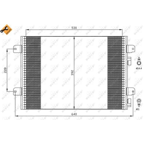 Condensator climatizare, Radiator clima Dacia Logan (Ls), Logan Mcv (Ks), Logan Pick-Up (Us), Sandero, Megane 1 (Ba0/1), Scenic 1 (Ja0/1) Nrf 35542