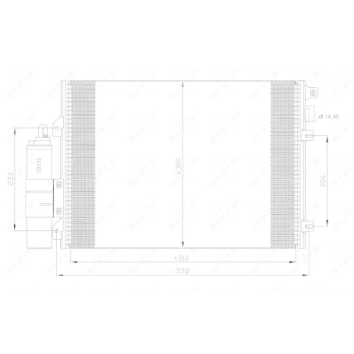 Condensator climatizare, Radiator clima Dacia Logan (Ls), Logan Mcv (Ks), Logan Pick-Up (Us), Sandero; Renault Clio 2 (Bb0/1/2, Cb0/1/2), Logan 1 (Ls), Symbol 1 (Lb0/1/2) Nrf 35771