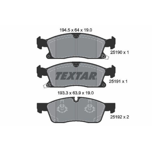 Placute frana Dodge Durango (Wd) 12.10-; Jeep Grand Cherokee 4 (Wk Wk2) 06.10-, Grand Cherokee Van (Wk2) 06.10-, Fata, TEXTAR