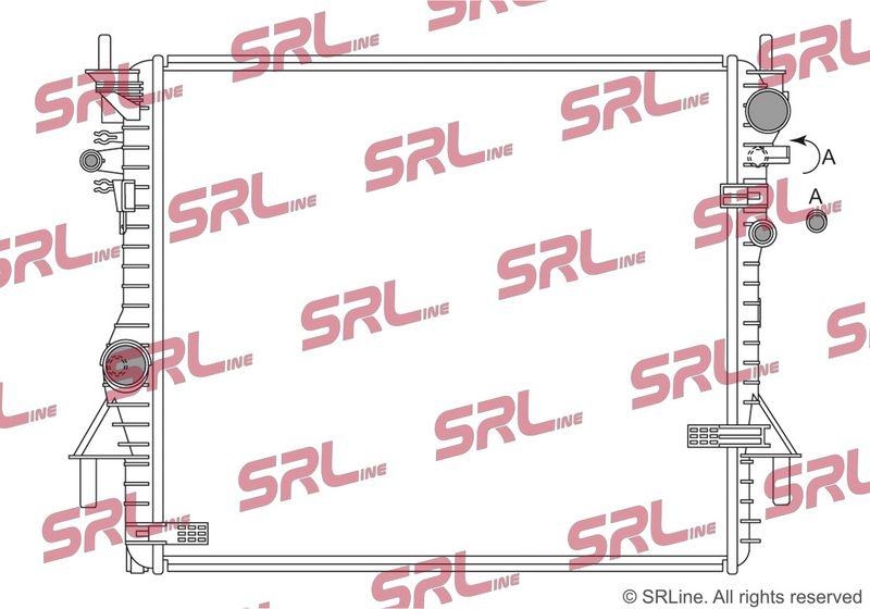 Radiator Jaguar Xk 06-, motor: 5.0 V8 compressor, 570x493x26, SRLine, Aluminiu/ Plastic brazat, C2C39557; C2P24727