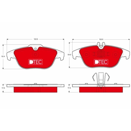 Placute frana Mercedes C-Class (W204), C-Class Coupe (C204), C-Class T-Model (S204), E-Class Convertible (A207), E-Class Coupe (C207), Glk-Class (X204), punte spate, pregatit pentru senzor uzura; TRW