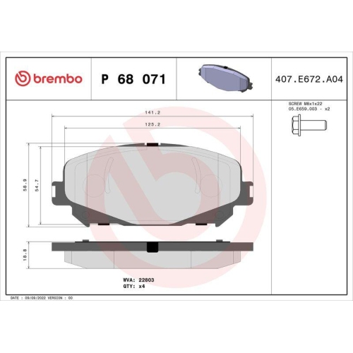 Placute frana Mitsubishi Asx (Vsx Vse) 01.23-; Renault Captur 2 (Hf) 01.20-, Espace 5 (Jr) 02.15-03.23, Grand Scenic 4 (R9) 09.16-03.23, Megane E-Tech Suv 11.21-, Megane 4 Grandtour (K9a/M/N) 04.16-, Megane 4 Liftback (B9a/M/N) 11.15-, Scenic 4 (J9) 09.16
