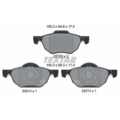 Placute frana Honda Accord 7 (Cl Cn) 01.03-09.12, Accord 7 Tourer (Estate) (Cm Cn) 04.03-05.08, Fata, TEXTAR