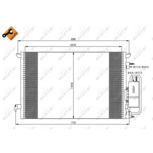 Condensator climatizare, Radiator clima Fiat Croma (194); Opel Vectra C; Saab 9-3 (Ys3f), 9-3 Combi (Ys3f) Nrf 35929