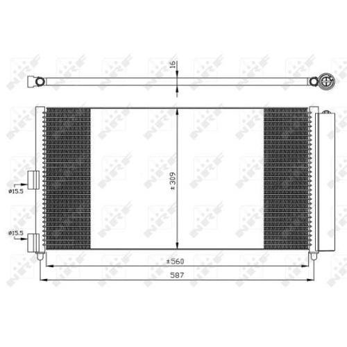 Condensator climatizare, Radiator clima Fiat Doblo (223), Grande Punto (199), Idea (350), Punto (188); Lancia Musa (350), Ypsilon (843) Nrf 35500