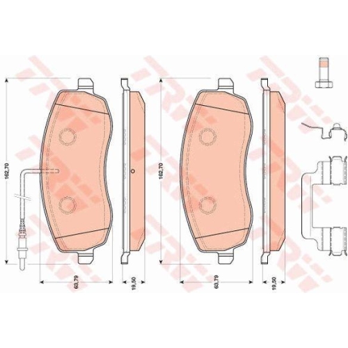 Placute frana Citroen C8 (Ea ; Fiat Ulysse (179 ); Lancia Phedra (179 ); Peugeot 807 (Eb ), punte fata, cu senzor uzura, TRW