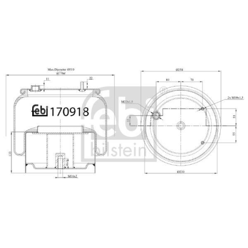FEBI BILSTEIN Burduf, suspensie pneumatica