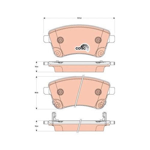 TRW set placute frana,frana disc COTEC