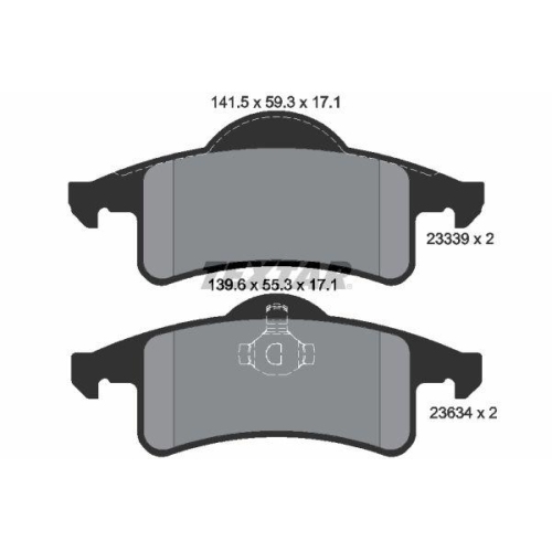 Placute frana Jeep Cherokee (Xj) 09.83-09.01, Grand Cherokee 2 (Wj Wg) 09.98-09.05, Spate, TEXTAR