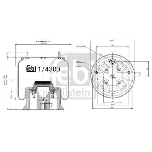 FEBI BILSTEIN Burduf, suspensie pneumatica