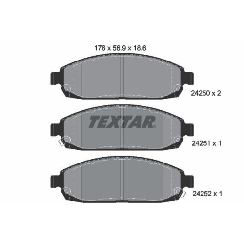 Placute frana Jeep Commander (Xk Xh) 09.05-12.10, Commander Van (Xh) 09.05-12.10, Grand Cherokee 3 (Wh Wk) 10.04-10.11, Fata, TEXTAR