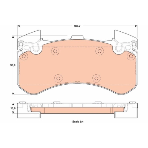 Placute frana Audi A6 Allroad C7 (4gh, A6 C7 (4g2, A6 C7 Avant (4g5, A7 Sportback (4ga, A8 D4 (4h2; Dodge Viper Convertible, Viper Coupe, punte fata, pregatit pentru senzor uzura; TRW