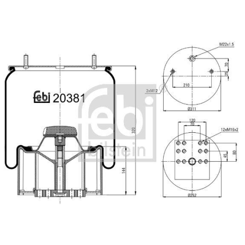 FEBI BILSTEIN Burduf, suspensie pneumatica