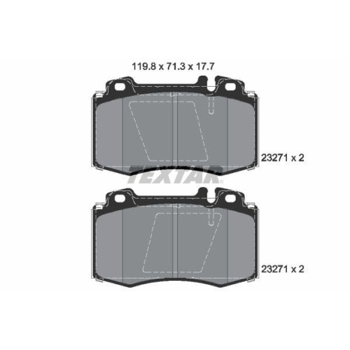 Placute frana Mercedes Clasa M (W163) 02.98-07.05, Clasa S (W220) 09.98-08.05, Clasa S Coupe (C215) 03.99-12.06, Sl (R129) 03.89-09.04, Sl (R230) 10.01-01.12, Fata, TEXTAR