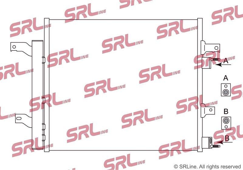 Condensator climatizare AC Jaguar F-Type 12-, Xf 08-16, Xj 09-, motor: 3.0 V6, 3.0 V6 Supercharged, 5.0 V8 Supercharged, Condensator cu uscator integrat , 530(490)x445x16, SRLine, miez si rezervor din aluminiu brazat, C2D18414; C2D26543