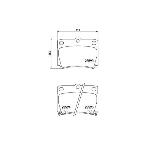 Placute frana Mitsubishi Pajero 2 (V3 W V2 W V4 W V5 W) 12.90-05.01, Pajero 2 Canvas Top (V2 C V4 C) 12.90-04.00, Pajero Sport I (K7 K9) 07.96-, Pajero Sport 3 (Ks) 08.15-, Spate, BREMBO