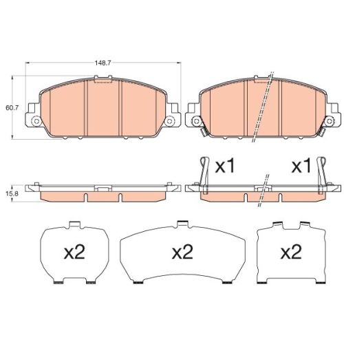 TRW set placute frana,frana disc