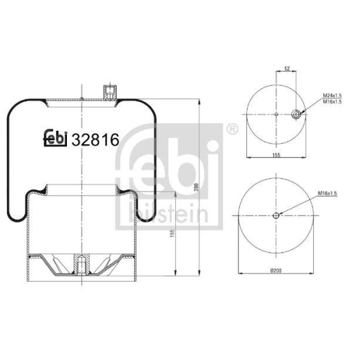 FEBI BILSTEIN Burduf, suspensie pneumatica