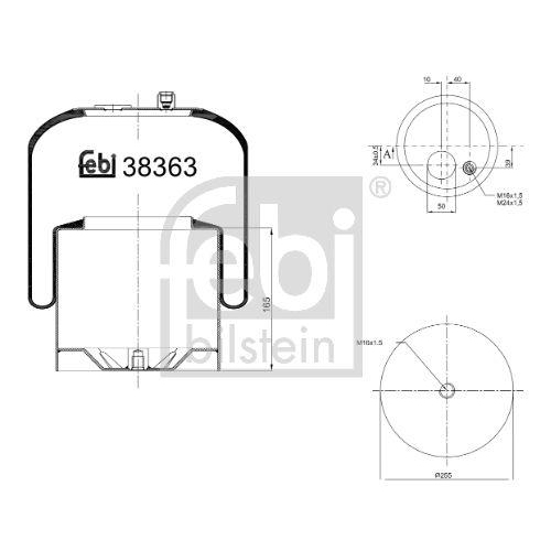 FEBI BILSTEIN Burduf, suspensie pneumatica