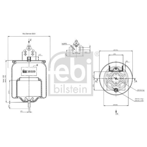 FEBI BILSTEIN Burduf, suspensie pneumatica