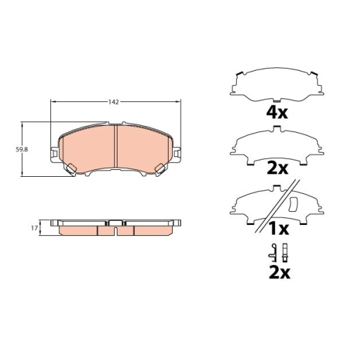 TRW set placute frana,frana disc