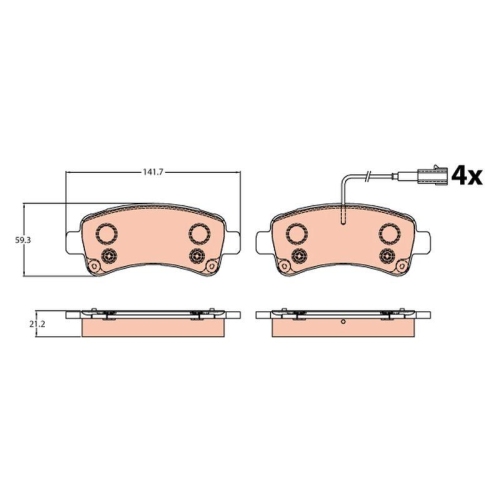 Placute frana Citroen Jumper, Fiat Ducato (250), Opel Movano C (U9), Peugeot Boxer, punte spate, TRW