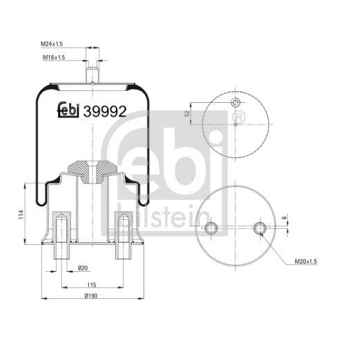 FEBI BILSTEIN Burduf, suspensie pneumatica