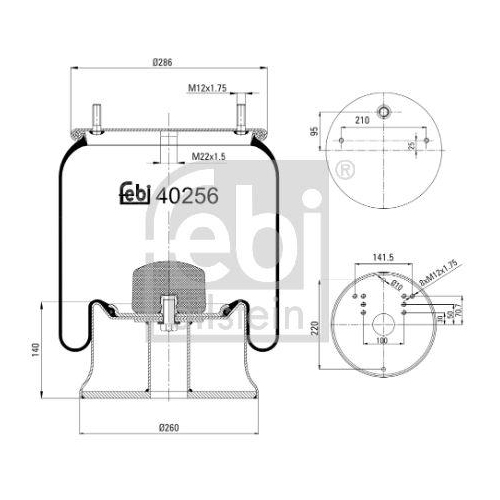 FEBI BILSTEIN Burduf, suspensie pneumatica