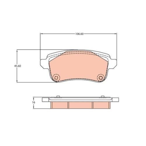Placute frana Renault Espace 5 (Jr ), Grand Scenic 4 (R9 ), Megane 4 Grandtour (K9a/M/N ), Megane 4 Liftback (B9a/M/N ), Scenic 4 (J9 ), Talisman (Lp ), Talisman Grandtour (Kp ), punte spate, TRW