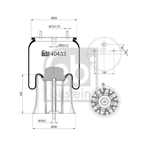 FEBI BILSTEIN Burduf, suspensie pneumatica